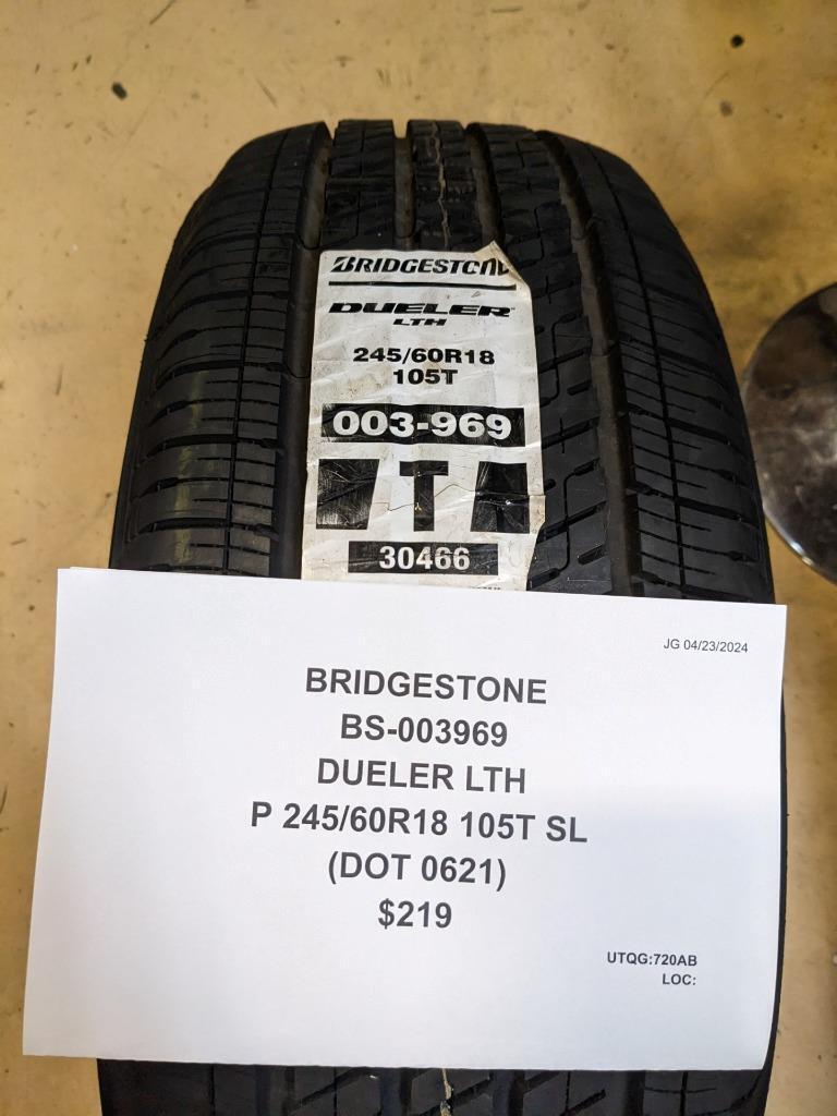 BRIDGESTONE DUELER LTH P 245 60 18 05T SL TIRE 003969 CQ2