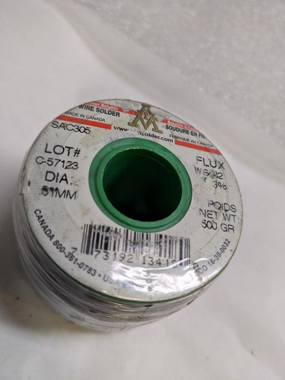 AIM SOLDER SAC305 3% 1LB SOLDER WIRE/ WATER SOLUBLE/LEAD FREE/1LB SPOOL NEW R6TA