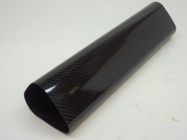 *SCRATCHED 18.5" TRIANGLE CARBON FIBER MOTORCYCLE EXHAUST SLIP ON COVER R16