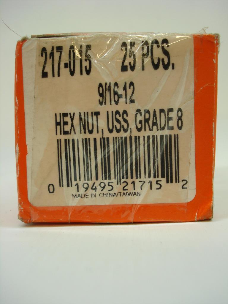 DORMAN 217-015 9/16-12 HEX NUT USS GRADE 8 25-PIECES R22T8