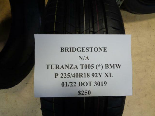 1 NEW BRIDGESTONE TURANZA T005 (*)BMW 225/40R18 92Y XL