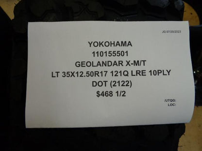 YOKOHAMA GEOLANDAR X-M/T  LT 35 12.50 R17 121Q LRE 10PLY TIRE 110155501 BQ4
