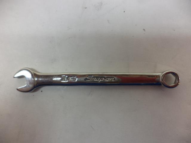 SNAP-ON OX16SB MIDGET COMBINATION OPEN BOX END WRENCH 6PT 3/16" R22T4