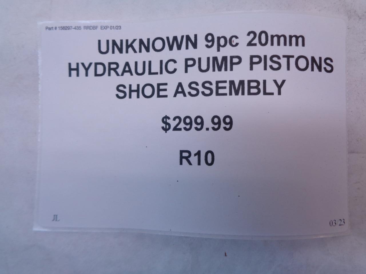 UNKNOWN 9pc 20mm HYDRAULIC PUMP PISTONS SHOE ASSEMBLY R10