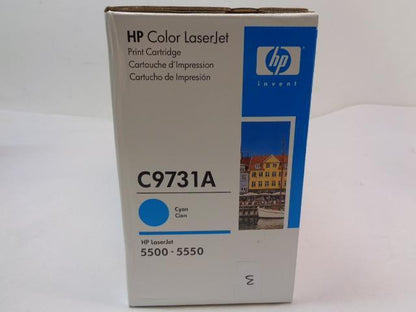 NEW HP CYAN TONER CARTRIDGE C9731A FOR COLOR LASERJET 5500 & 5550 SR