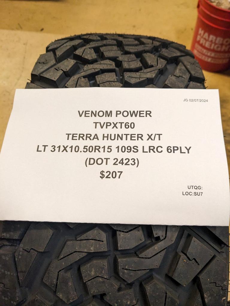 2 VENOM POWER TERRA HUNTER X/T LT 31 10.50 15 109S LRC 6PLY TIRES TVPXT60 CQ2