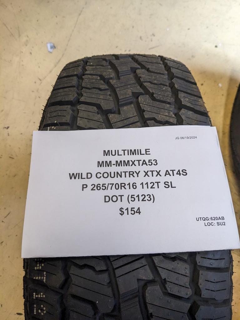 2 MULTIMILE WILD COUNTRY XTX AT4S BSW P 265 70 16 112T SL TIRES MMXTA53 CQ3