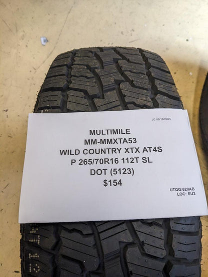 2 MULTIMILE WILD COUNTRY XTX AT4S BSW P 265 70 16 112T SL TIRES MMXTA53 CQ3