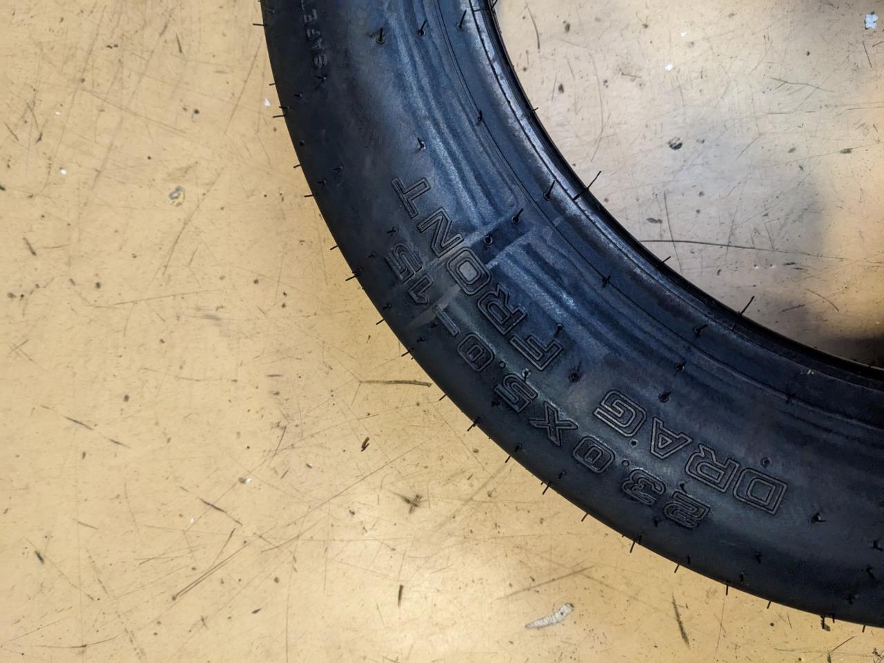 HOOSIER DRAG FRONT 23.0 5.0 15 DRAG RACING TIRE 18085 CQ3