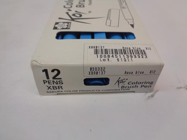 NEW SAKURA KOI BRUSH PEN AQCUA BLUE 39332 XBR#137 12 PACK R28