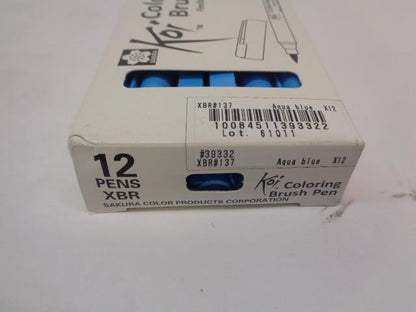NEW SAKURA KOI BRUSH PEN AQCUA BLUE 39332 XBR#137 12 PACK R28