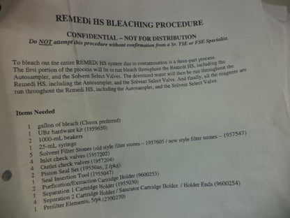 BIO-RAD LAB EQUIPMENT REPLACEMENT PARTS/ACCESSORIES KIT CASE BLEACH PROCEDURE SR