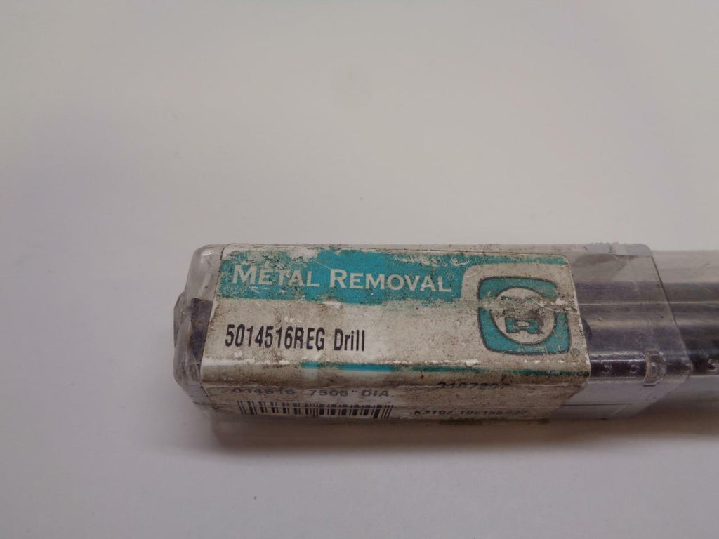 METAL REMOVAL STRAIGHT FLUTE DRILL BIT .7505" DIA. 014516 MBCBS