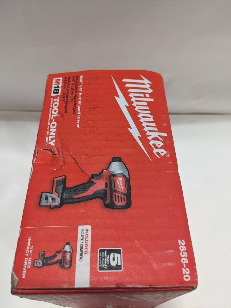 MILWAUKEE M18 CORDLESS LITHIUM-ION 1/4" HEX IMPACT DRIVER 2656-20 BSR35