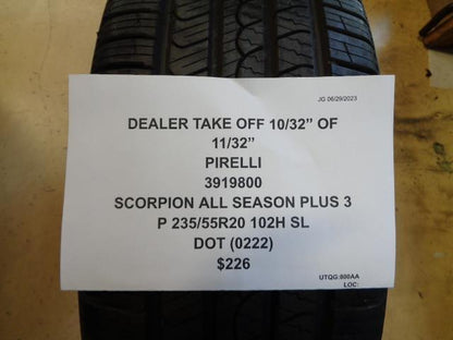 DTO PIRELLI SCORPION ALL SEASON PLUS 3 P 235 55 20 102H SL TIRE 3919800 B13