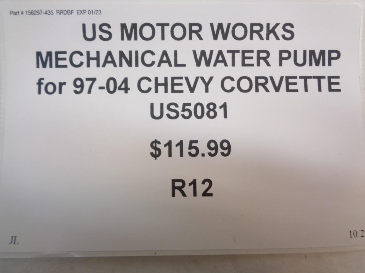 US MOTOR WORKS MECHANICAL WATER PUMP for 97-04 CHEVY CORVETTE US5081 R12