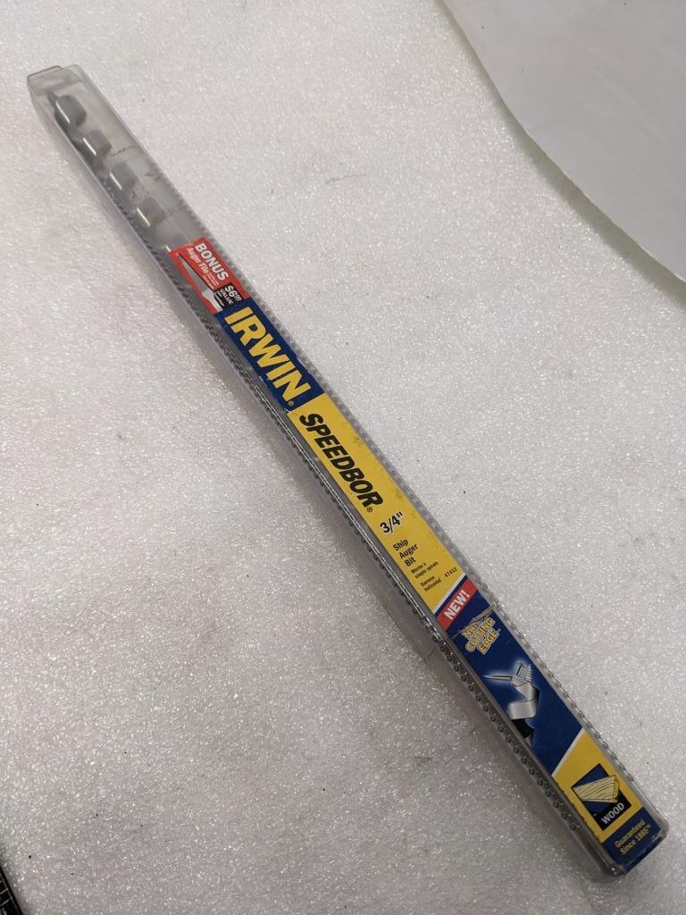 IRWIN 47412 SPEEDBOR SHIP AUGER BIT 3/4" X 17" W/O AUGER FILE NEW R22T7