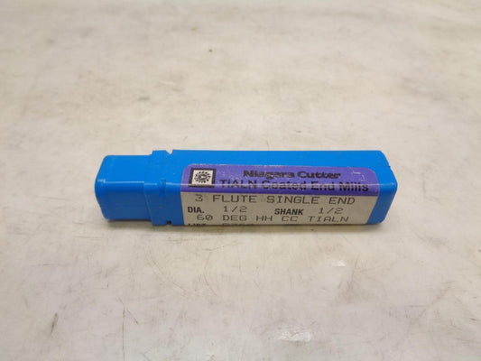 NEW NIAGARA 86854 CARBIDE END MILL 1/2"x1" 3 FLUTE R22T6BA