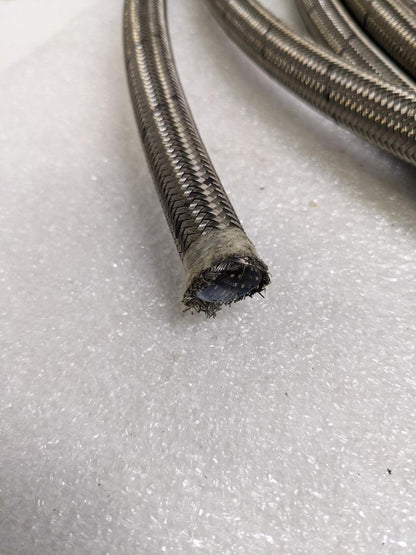 UNBRANDED BRAIDED METALLIC 25' HOSE 1/2" ID 5/8" OD TEFLON LINED NEW R3