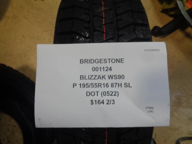 BRIDGESTONE BLIZZAK WS90 P 195 55 16 87H SL SNOW WINTER TIRE 001124 CQ1