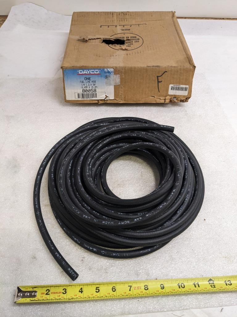 DAYCO 80058 FUEL HOSE 50' OAL 1/4" ID 1/2" OD BLACK NITRILE NEW R15