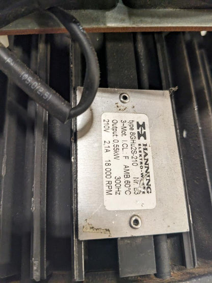 NEW AIRTECH 9675475 VACUUM MOTOR 18,000 RPM MAX SPEED 3-PHASE 900 W 1.2 HP BSRG9