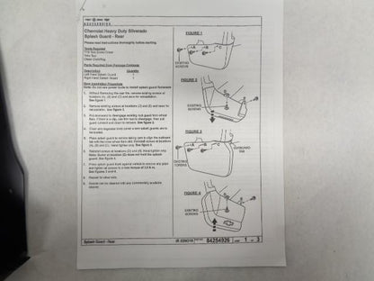 CHEVROLET HEAVY DUTY SILVERADO SPLASH GUARD-REAR 84254926 NEW SR
