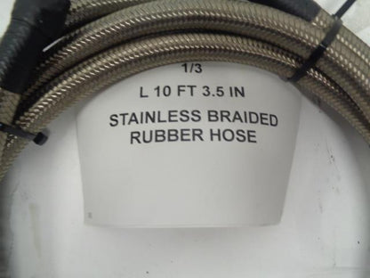 10AN STAINLESS STEEL BRAIDED RUBBER HOSE 10.3FT, 10FT, 10.17FT, 29FT NEW R10