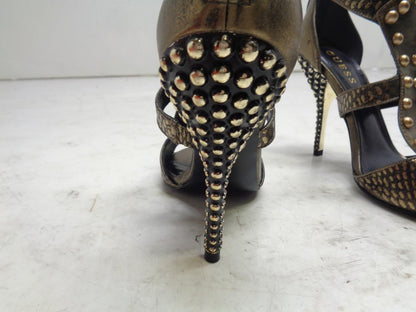 PAIR OF NEW GUESS WOMEN'S WG CAROLE BRONZE MULTI LEATHER 3 INCH HIGH HEELS SR