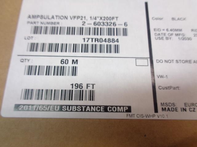 TECONNECTIVITY AMP BRAND AMPSULATION VFP21 HEAT SHRINK 1/4"X200' REEL 2-603326-6