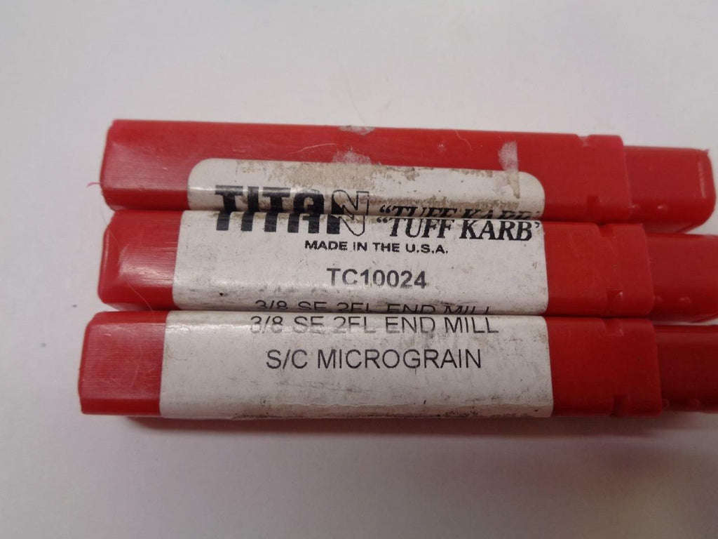 NEW TITAN TUFF KARB 3/8" SQUARE END MILL 2 FLUTE TC10024 EMCBS