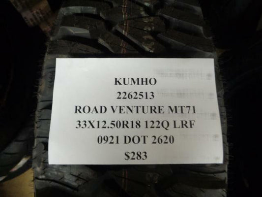 1 NEW KUMHO ROAD VENTURE MT71 33 12.5 18 122 LRF TIRES 2262513