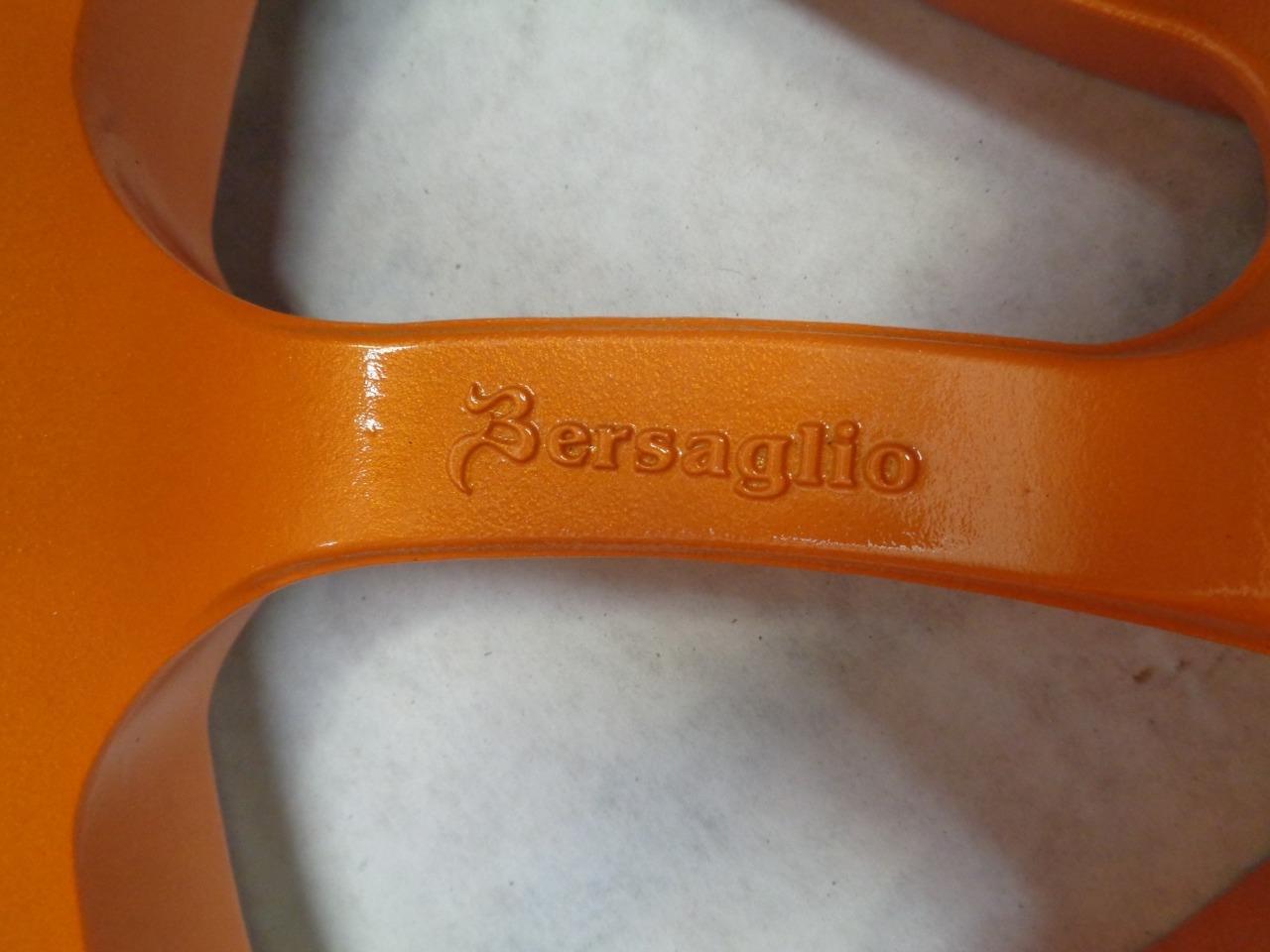 USED WORK BERSAGLIO WHEEL 18x8.5 5x120.7 ET56 CHROME & ORANGE 2PC WR