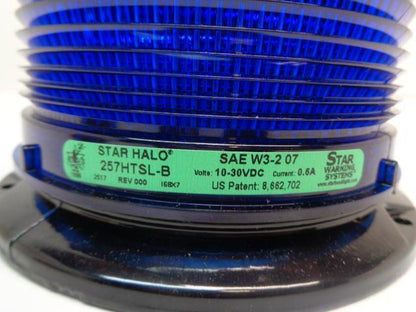 NEW STAR WARNING SYSTEMS STAR HALO BLUE WARNING LIGHT 257HTSL-B SR