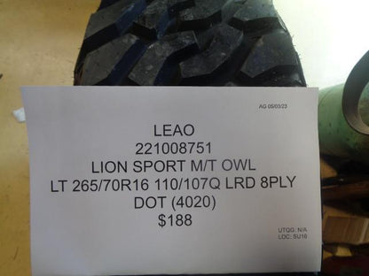 2 LEAO LION SPORT M/T OWL LT 265 70 16 110/107Q LRD 8PLY TIRES 221008751 BQ2