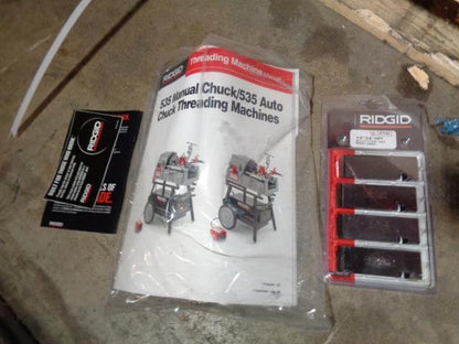 RIDGID MODEL 535 THREADING MACHINE FOR 1/8"-2" PIPE 2HP MANUAL CHUCK NEW #1 B2