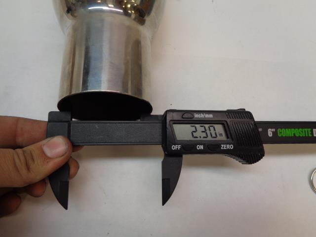 1 USED EXHAUST TIP 22" LENGTH 2.3" INLET 3.4" OUTLET R16