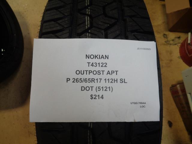 1 NOKIAN OUTPOST APT P 265 65 17 112H SL TIRE T432122 BQ1
