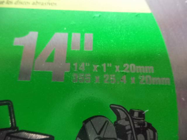 NEW NORTON 14"x1"x20mm SEGMENTED RIM HIGH SPEED WET/DRY DIAMOND BLADE SP2T2