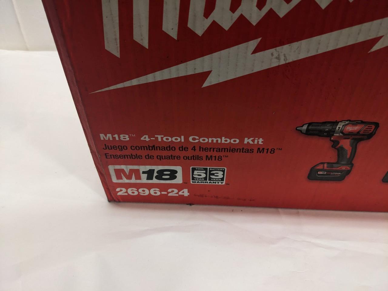 MILWAUKEE M18 CORDLESS LITHIUM-ION 4-TOOL COMBO KIT 2696-24 BSR35