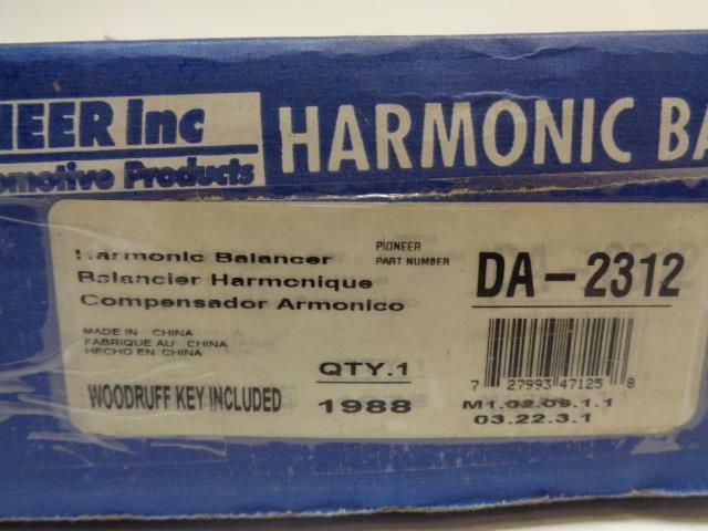 PIONEER INC. HARMONIC BALANCER FOR BUICK, OLDSMOBILE & PONTIAC DA-2312 R8