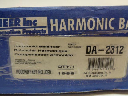PIONEER INC. HARMONIC BALANCER FOR BUICK, OLDSMOBILE & PONTIAC DA-2312 R8
