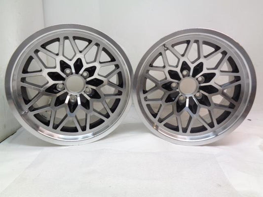 PAIR OF YEAR ONE SFW179BLKV2 17X9 ET+3 WHEELS 5X120.65 ALUMINUM SNOWFLAKE NEW WR