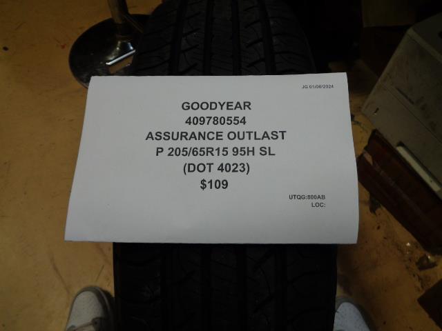 GOODYEAR ASSURANCE OUITLAST P 205 65 15 95H SL TIRE 409780554 CQ1