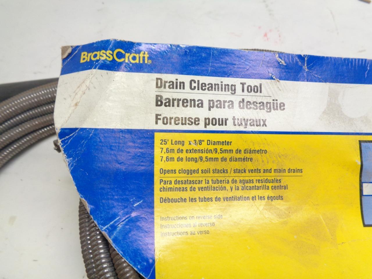 2 PACK NEW BRASSCRAFT SINK/BATH DRAIN CLEANING TOOL 25ft LONG 3/8" DIAMETER R22