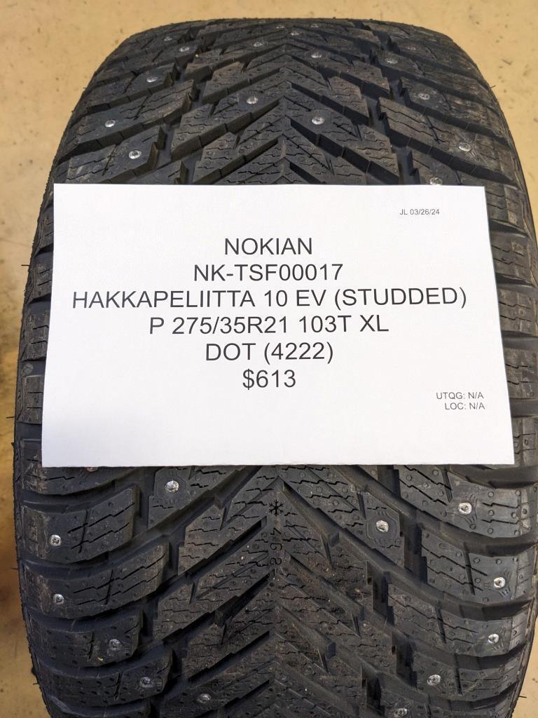NOKIAN HAKKAPELIITTA  10 EV STUDDED FOAM P 275 35 21 103T XL TIRE TSF00017 CQ2