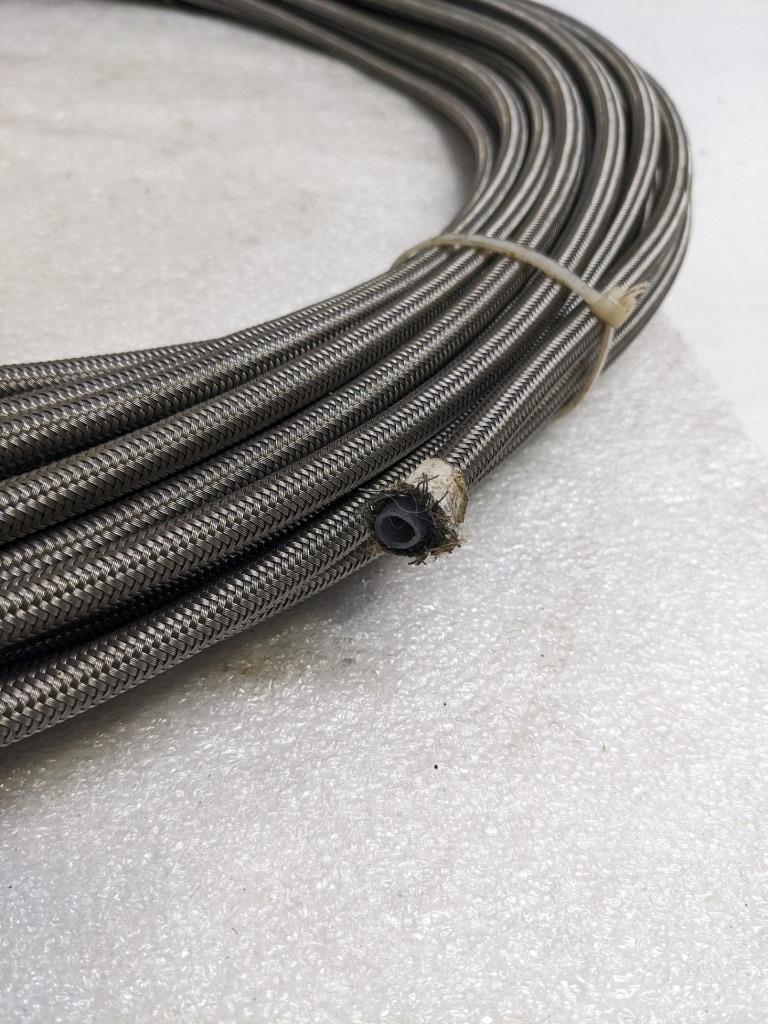 UNBRANDED BRAIDED SS 107' HOSE 3/8" OD 1/4" ID TEFLON LINED NEW R5