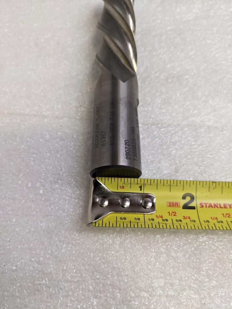 BRUBAKER TOOL 85367 LH END MILL M42 4-FLUTE T350G25-46L 1" DIA. W/N NEW R22T5