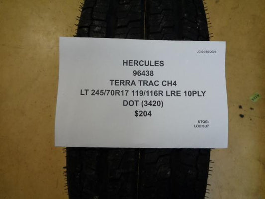 1 HERCULES TERRA TRAC CH4 LT 245 70 17 119/116R LRE 10PLY TIRE 96438 BQ2 SU7