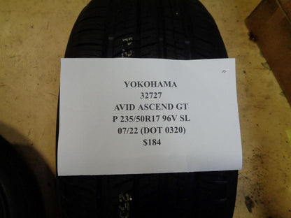 YOKOHAMA AVID ASCEND GT 235 50 17 96V SL ALL SEASON TIRE 32727 CQ1